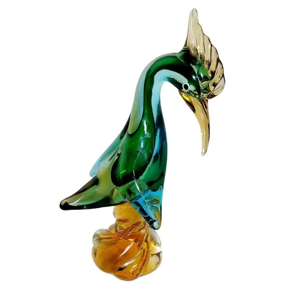 Jordan Import JIC‎ Multi Colored Murano Italian Art Glass Swan Duck Bird Figure